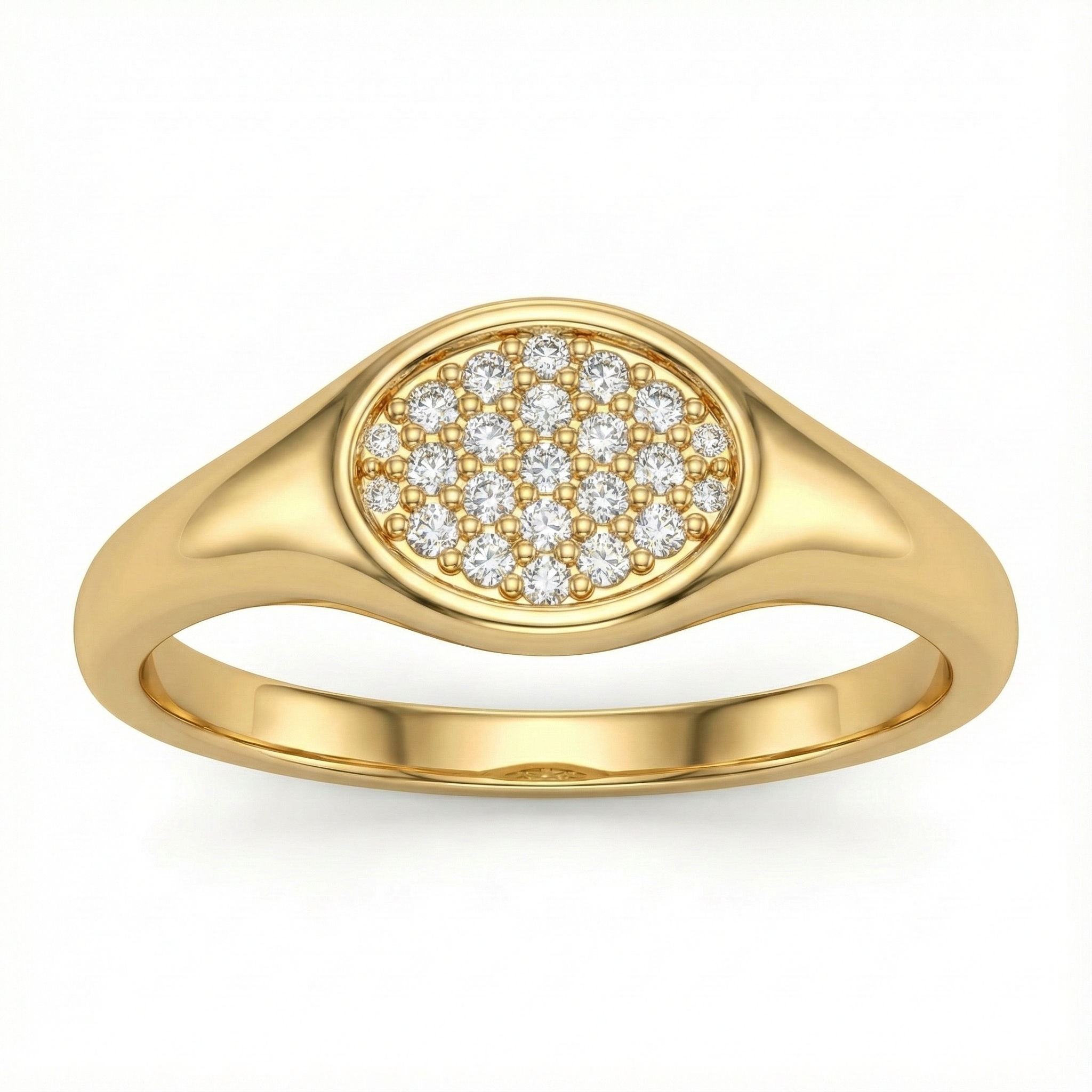 Bague doré à l’or 18k anneau lisse avec pierre marquise blanche